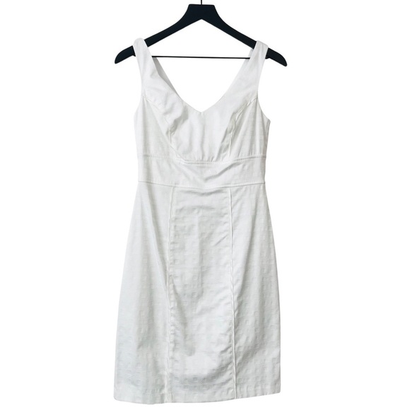 Y2K Corey P Early 2000s Sleeveless Textured White Ivory Cocktail Party Dress - Picture 1 of 9